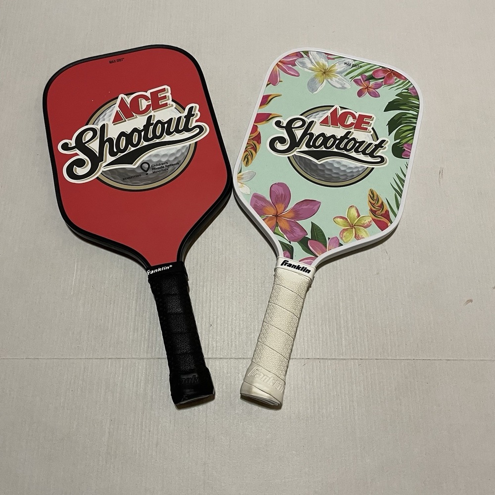 Franklin Max Grit Pickleball Paddle 16mm ACE Shootout Red & Mint Green Pair